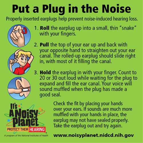 Put a Plug in the Noise: Instructions for Using Earplugs.
